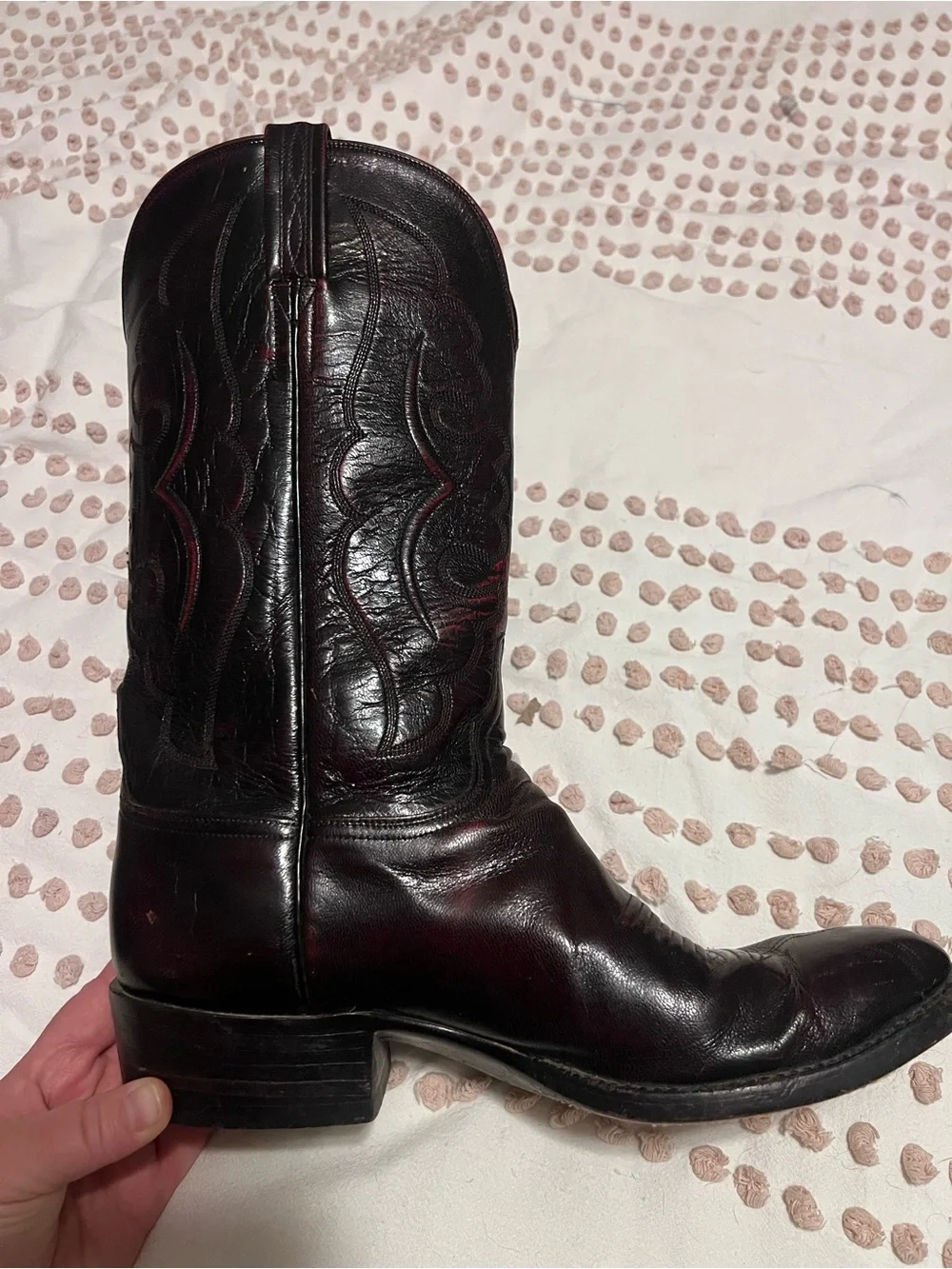 Lucchese Black Cherry Cowboy Boots Mens 9D